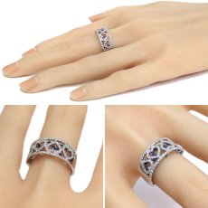 画像10: 750サファイアダイヤモンドリング ハートモチーフ S0.63 D0.30 4.7g #16 (10)