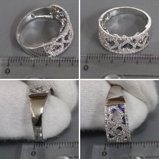 画像9: 750サファイアダイヤモンドリング ハートモチーフ S0.63 D0.30 4.7g #16 (9)