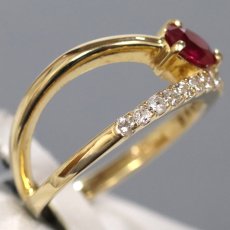 画像3: K18ルビーダイヤモンドリング R0.50 D0.30 4.0g #11.5 (3)