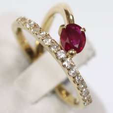画像4: K18ルビーダイヤモンドリング R0.50 D0.30 4.0g #11.5 (4)