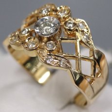 画像2: K18/Pt900ダイヤモンドリング D0.23 4.4g #11.5 (2)