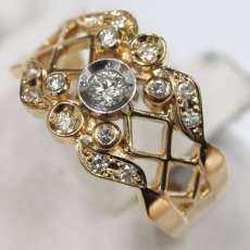 画像4: K18/Pt900ダイヤモンドリング D0.23 4.4g #11.5 (4)