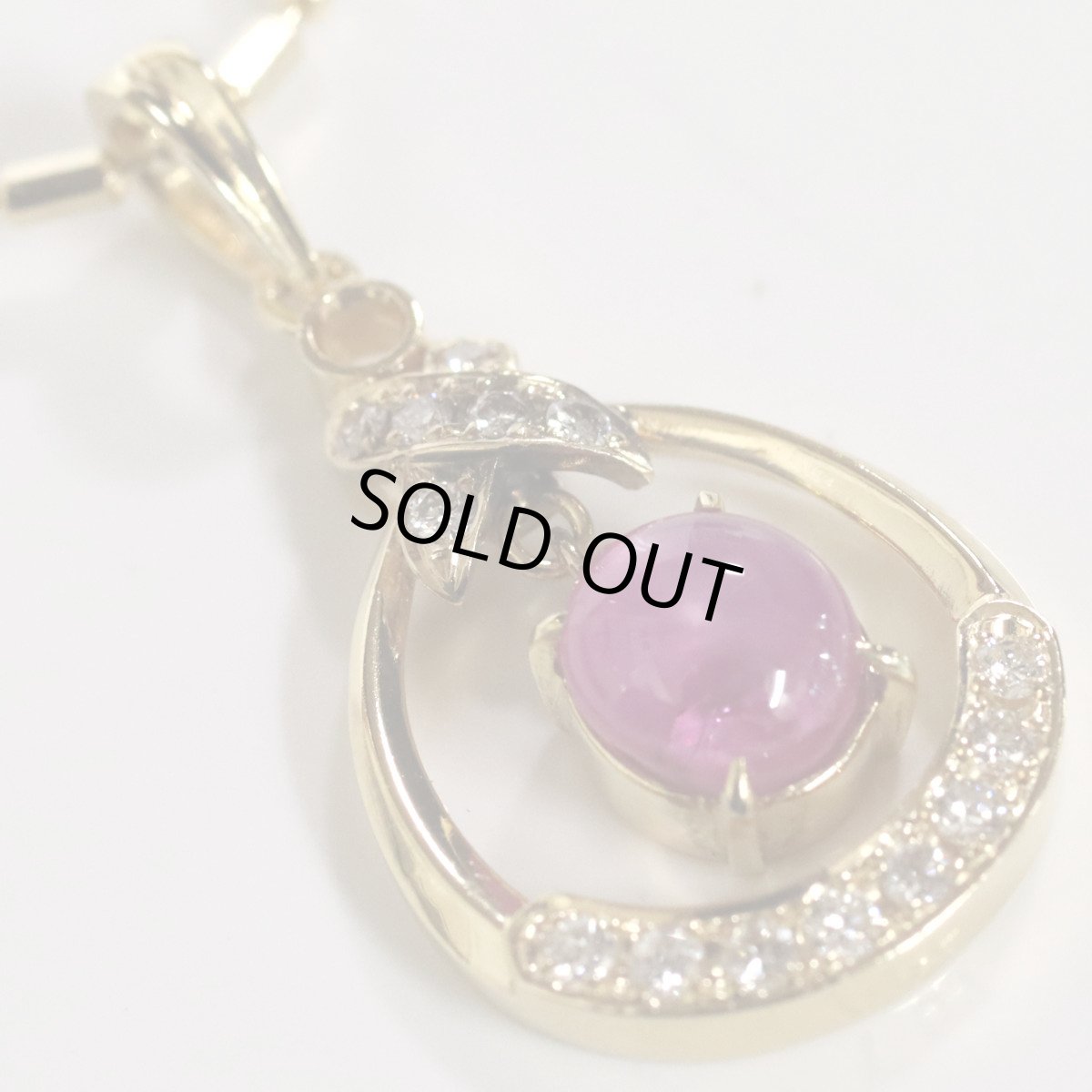 画像3: K18ピンクスターサファイアダイヤモンドペンダント PS1.67 D0.21 6.0g 41cm ソーティング (3)