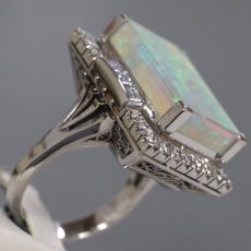 画像3: Pt900オパールダイヤモンドリング O6.62 D0.83 12.1g #9 ソーティング (3)