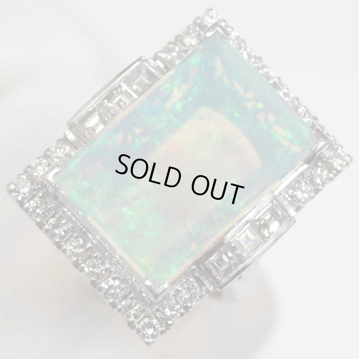 画像4: Pt900オパールダイヤモンドリング O6.62 D0.83 12.1g #9 ソーティング (4)