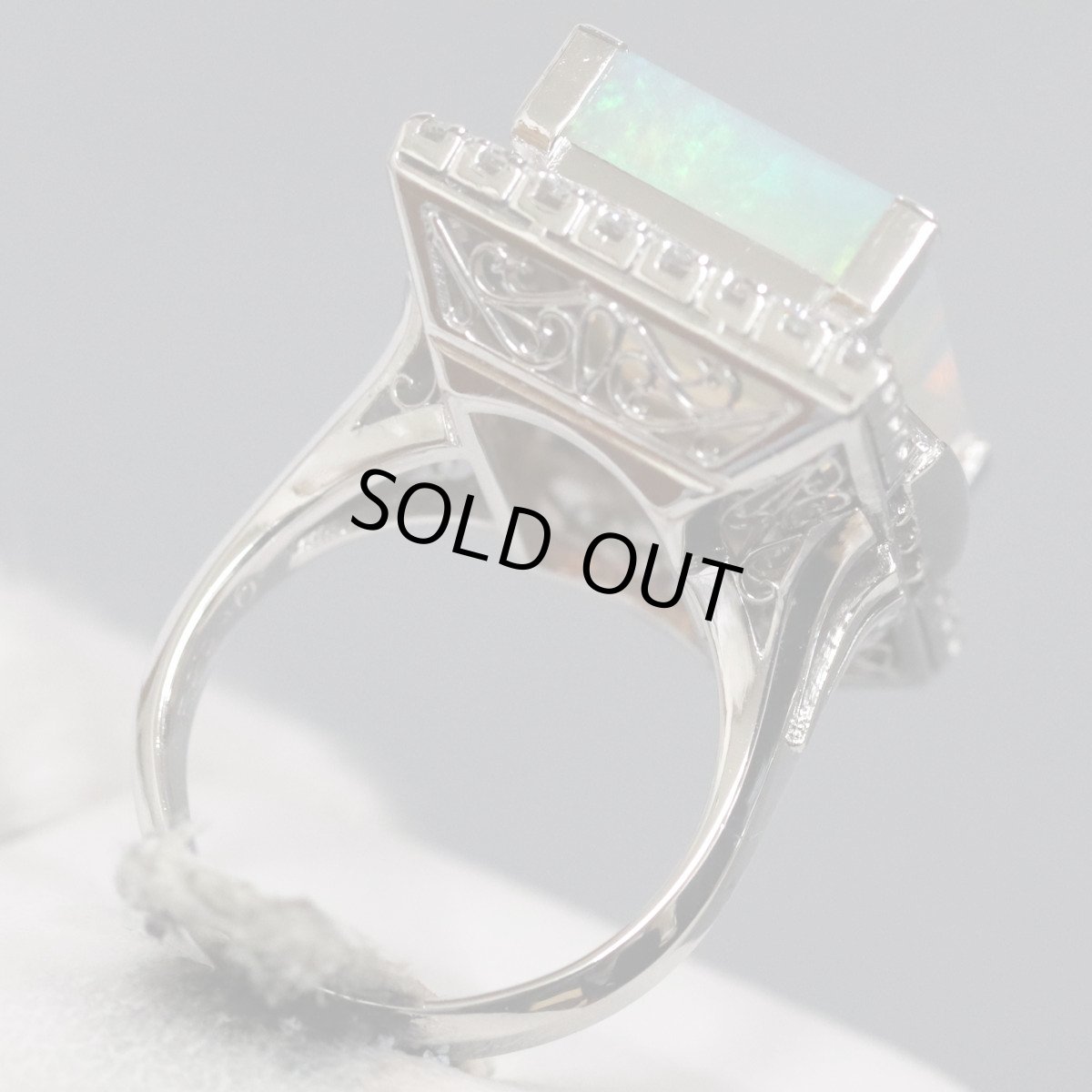 画像5: Pt900オパールダイヤモンドリング O6.62 D0.83 12.1g #9 ソーティング (5)