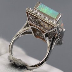 画像5: Pt900オパールダイヤモンドリング O6.62 D0.83 12.1g #9 ソーティング (5)