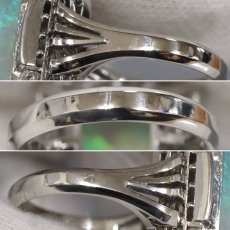 画像6: Pt900オパールダイヤモンドリング O6.62 D0.83 12.1g #9 ソーティング (6)