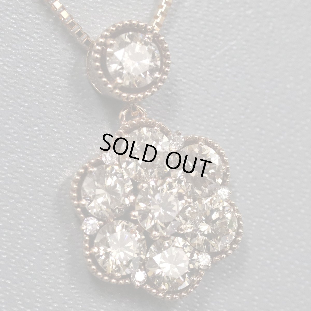 画像1: K18PGダイヤモンドペンダント D2.00 4.4g AJ付44cm (1)