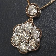 画像7: K18PGダイヤモンドペンダント D2.00 4.4g AJ付44cm (7)