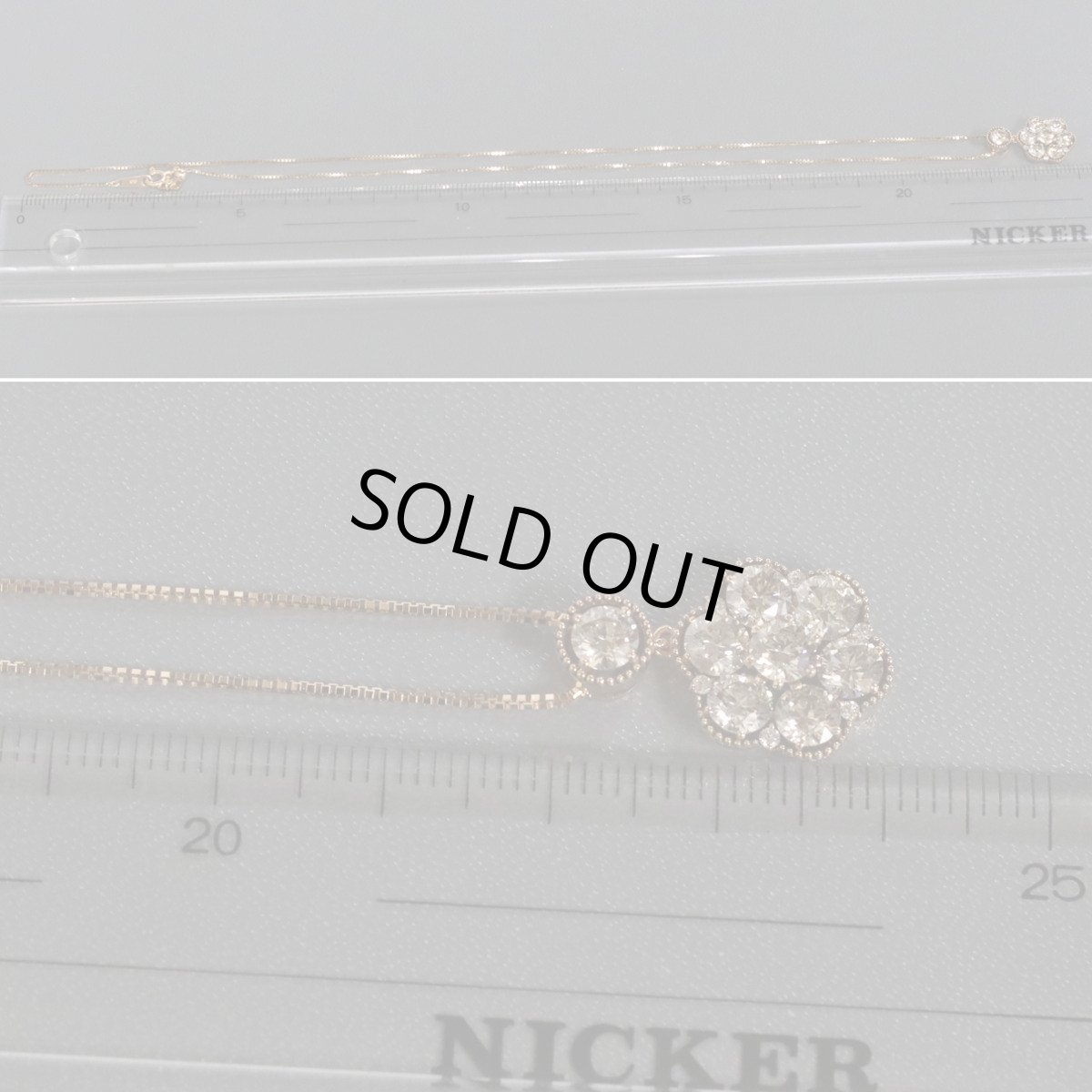 画像9: K18PGダイヤモンドペンダント D2.00 4.4g AJ付44cm (9)