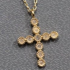 画像1: アガット K18ダイヤモンドネックレス クロスモチーフ 1.5g 45cm (1)