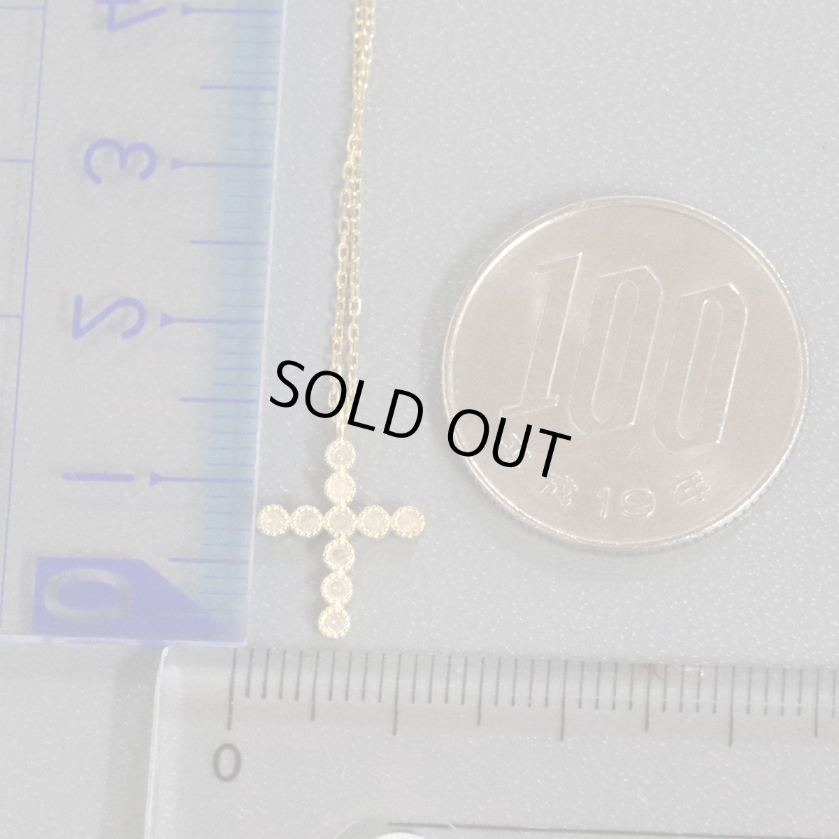 画像10: アガット K18ダイヤモンドネックレス クロスモチーフ 1.5g 45cm (10)