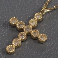 画像2: アガット K18ダイヤモンドネックレス クロスモチーフ 1.5g 45cm (2)