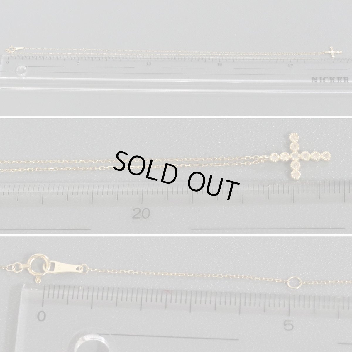 画像9: アガット K18ダイヤモンドネックレス クロスモチーフ 1.5g 45cm (9)