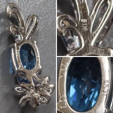 画像5: K18WGブルートパーズダイヤモンドペンダントトップ BT8.04 D0.64 D0.51 8.8g (5)