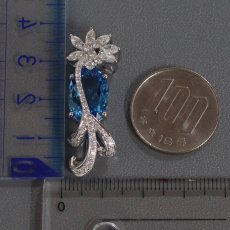 画像9: K18WGブルートパーズダイヤモンドペンダントトップ BT8.04 D0.64 D0.51 8.8g (9)