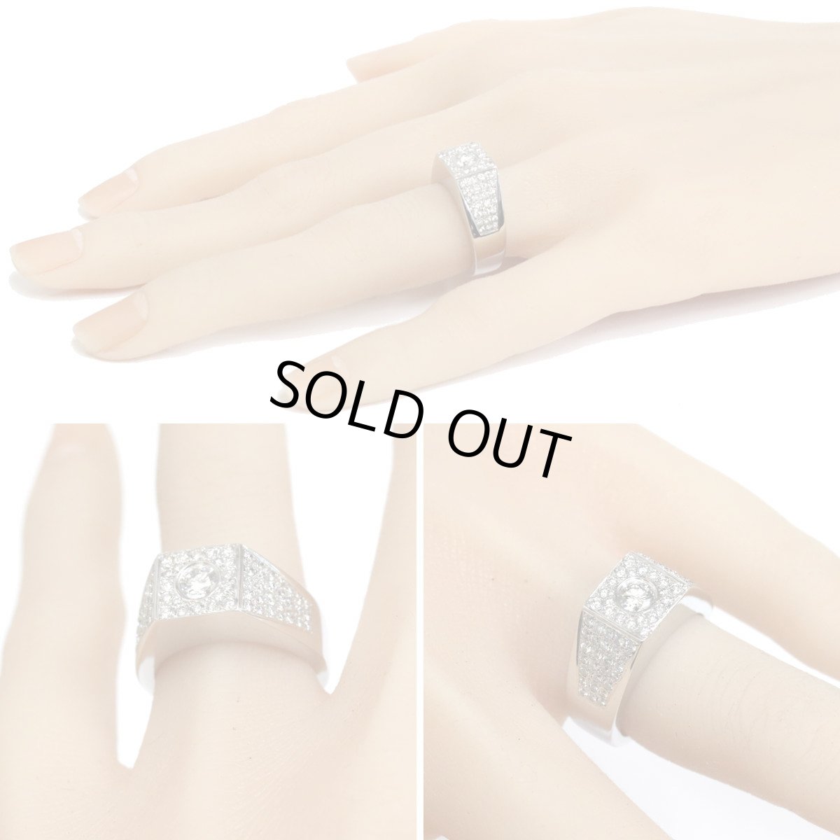 画像10: 750ダイヤモンドリング D0.25 D0.67 9.8g #12 ホワイトゴールド WG 12号 (10)