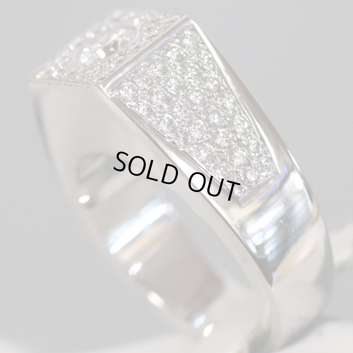 画像2: 750ダイヤモンドリング D0.25 D0.67 9.8g #12 ホワイトゴールド WG 12号 (2)