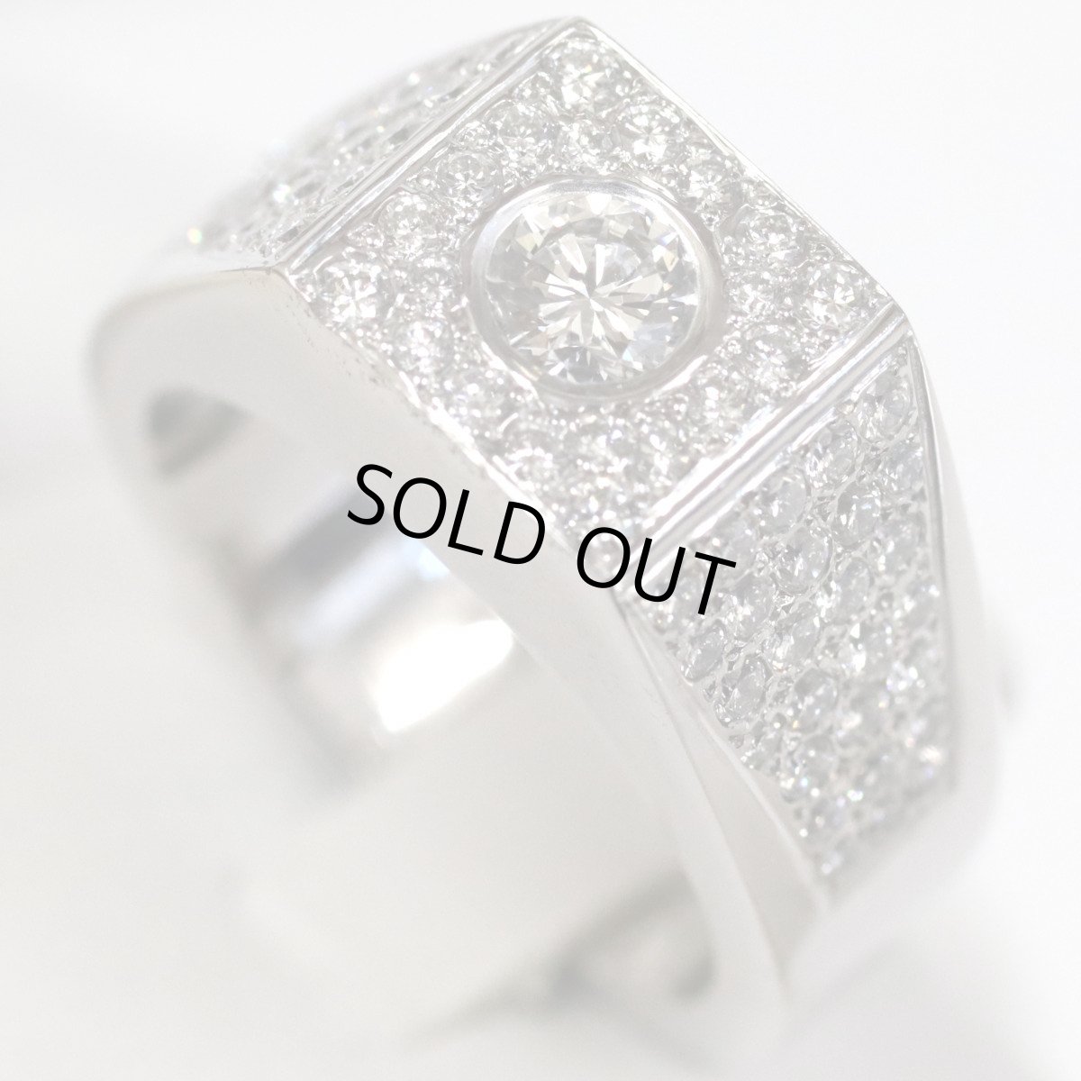 画像4: 750ダイヤモンドリング D0.25 D0.67 9.8g #12 ホワイトゴールド WG 12号 (4)