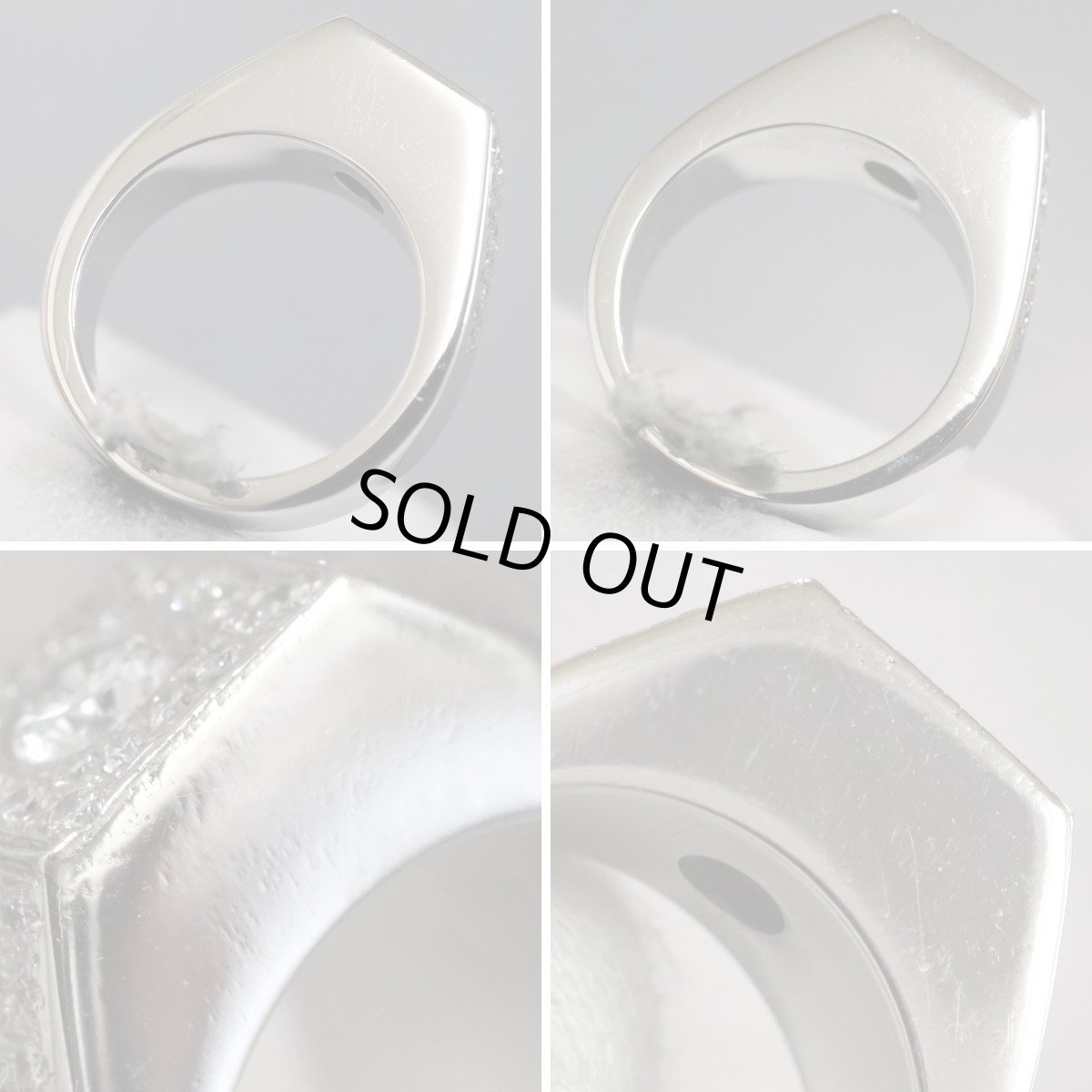 画像6: 750ダイヤモンドリング D0.25 D0.67 9.8g #12 ホワイトゴールド WG 12号 (6)