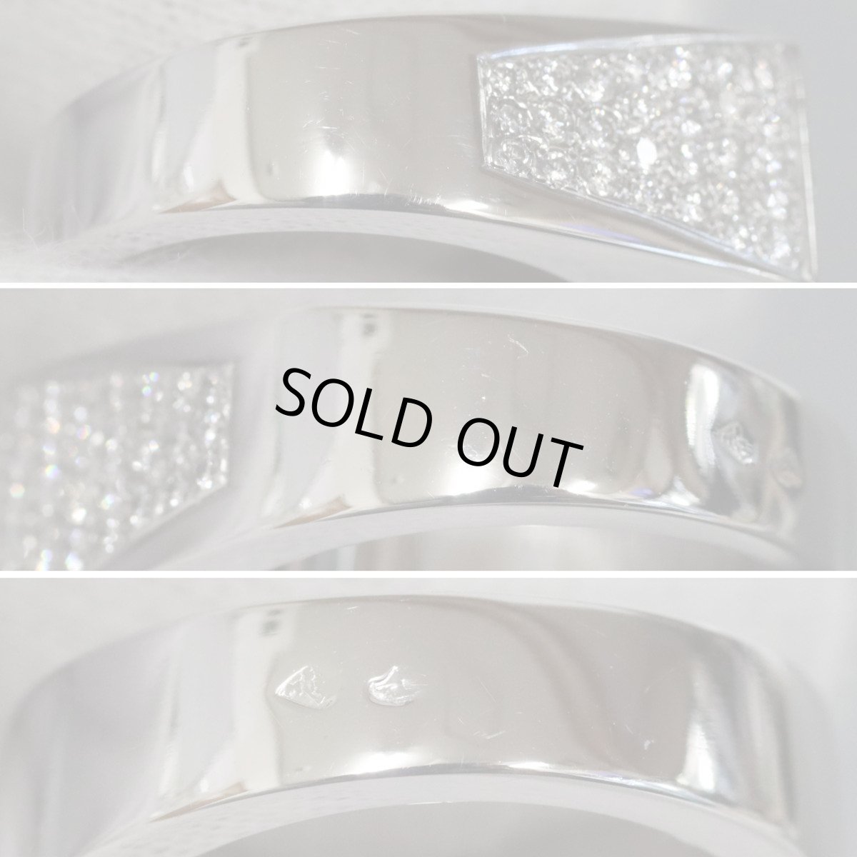 画像7: 750ダイヤモンドリング D0.25 D0.67 9.8g #12 ホワイトゴールド WG 12号 (7)