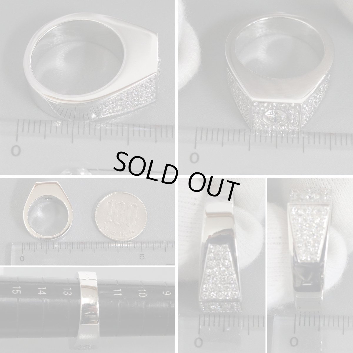 画像9: 750ダイヤモンドリング D0.25 D0.67 9.8g #12 ホワイトゴールド WG 12号 (9)