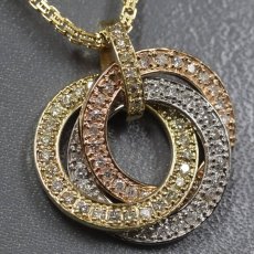 画像1: K18YG/PG/Pt900ダイヤモンドペンダント D1.50 18.9g 44cm (1)