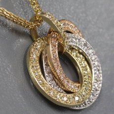 画像2: K18YG/PG/Pt900ダイヤモンドペンダント D1.50 18.9g 44cm (2)