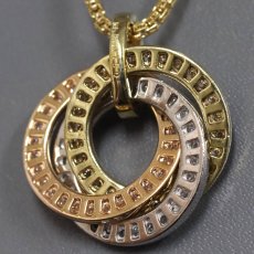 画像4: K18YG/PG/Pt900ダイヤモンドペンダント D1.50 18.9g 44cm (4)