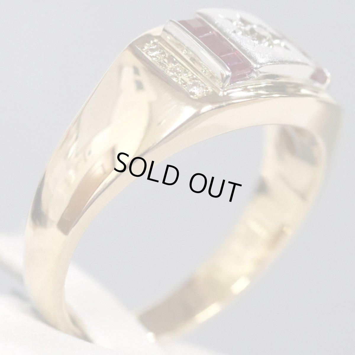 画像3: K18/Pt900ルビーダイヤモンドリング 0.08 7.6g #16 (3)