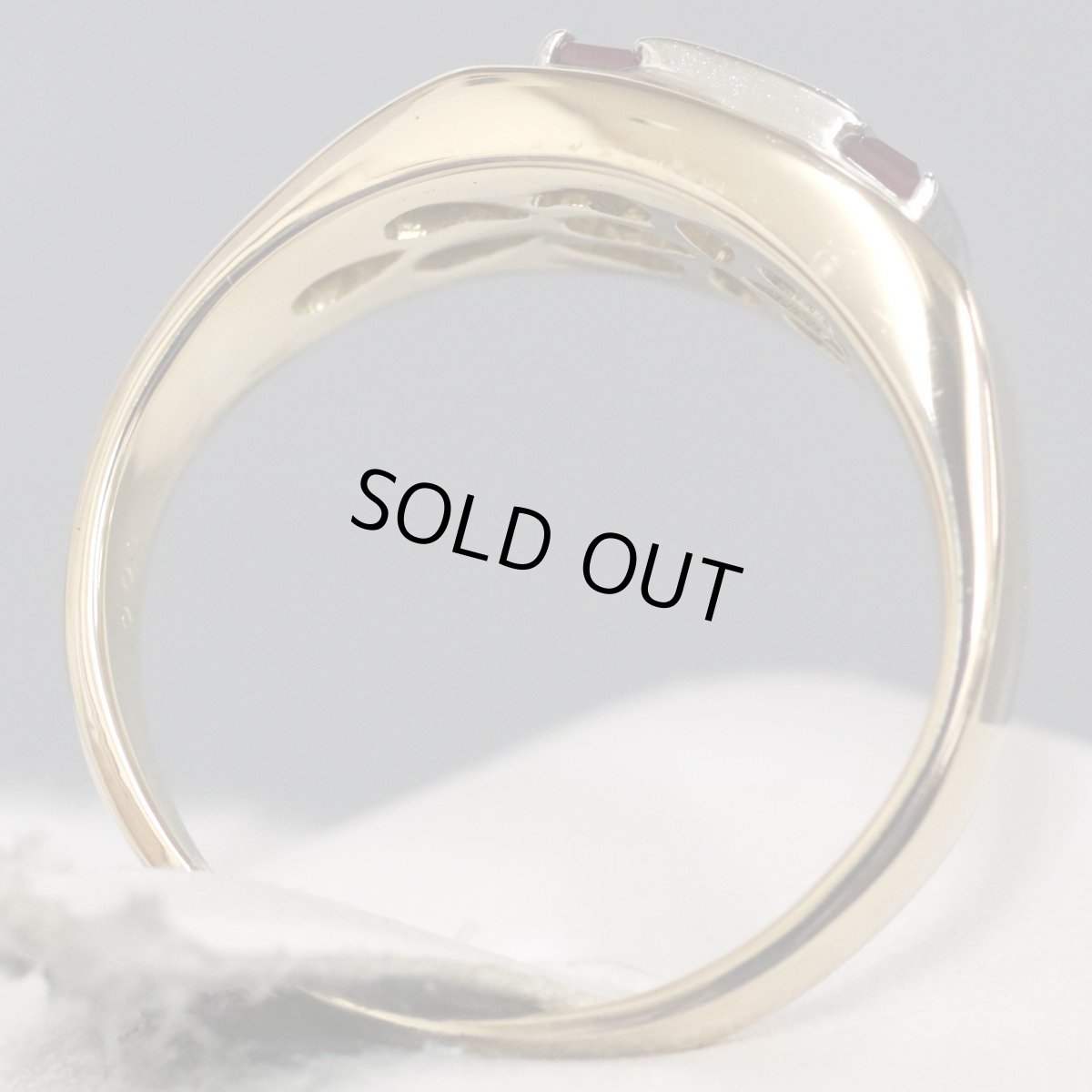 画像5: K18/Pt900ルビーダイヤモンドリング 0.08 7.6g #16 (5)