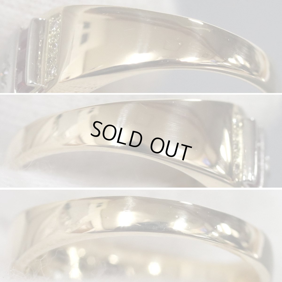 画像6: K18/Pt900ルビーダイヤモンドリング 0.08 7.6g #16 (6)