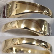 画像6: K18/Pt900ルビーダイヤモンドリング 0.08 7.6g #16 (6)