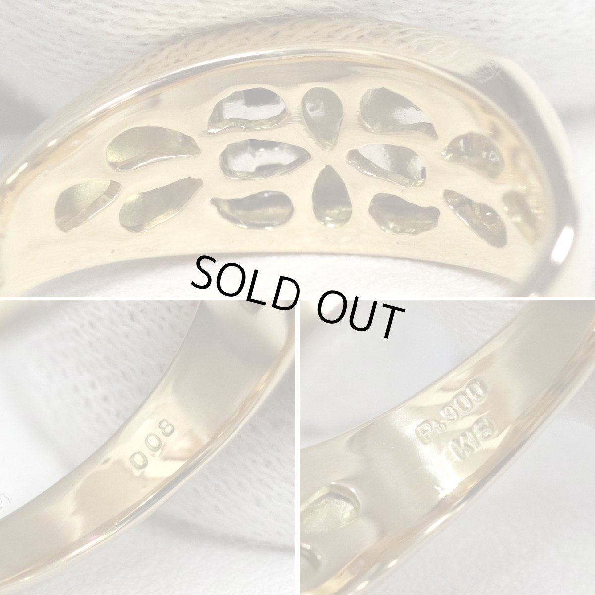 画像7: K18/Pt900ルビーダイヤモンドリング 0.08 7.6g #16 (7)