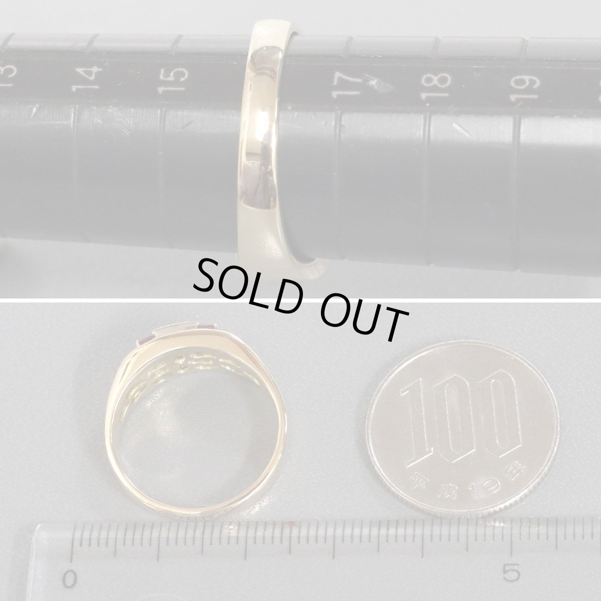 画像8: K18/Pt900ルビーダイヤモンドリング 0.08 7.6g #16 (8)