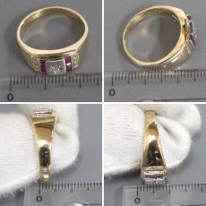 画像9: K18/Pt900ルビーダイヤモンドリング 0.08 7.6g #16 (9)