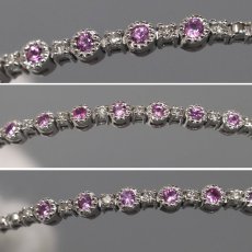 画像3: K18WGピンクサファイアダイヤモンドバングル PS0.218 D0.11 3.9g 14-16.5cm (3)