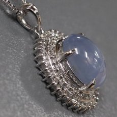 画像3: Pt850/900スターサファイアダイヤモンドペンダント S6.96 D0.48 10.6g 47cm (3)