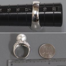 画像8: Pt900パールダイヤモンドリング D1.21 パール13.6mm 16.3g #18 (8)