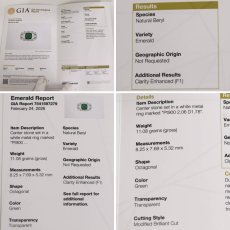 画像10: Pt900エメラルドダイヤモンドリング E2.06 D1.78 11.0g #14 GIA鑑定書 (10)