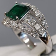 画像2: Pt900エメラルドダイヤモンドリング E2.06 D1.78 11.0g #14 GIA鑑定書 (2)
