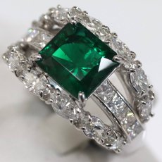 画像3: Pt900エメラルドダイヤモンドリング E2.06 D1.78 11.0g #14 GIA鑑定書 (3)