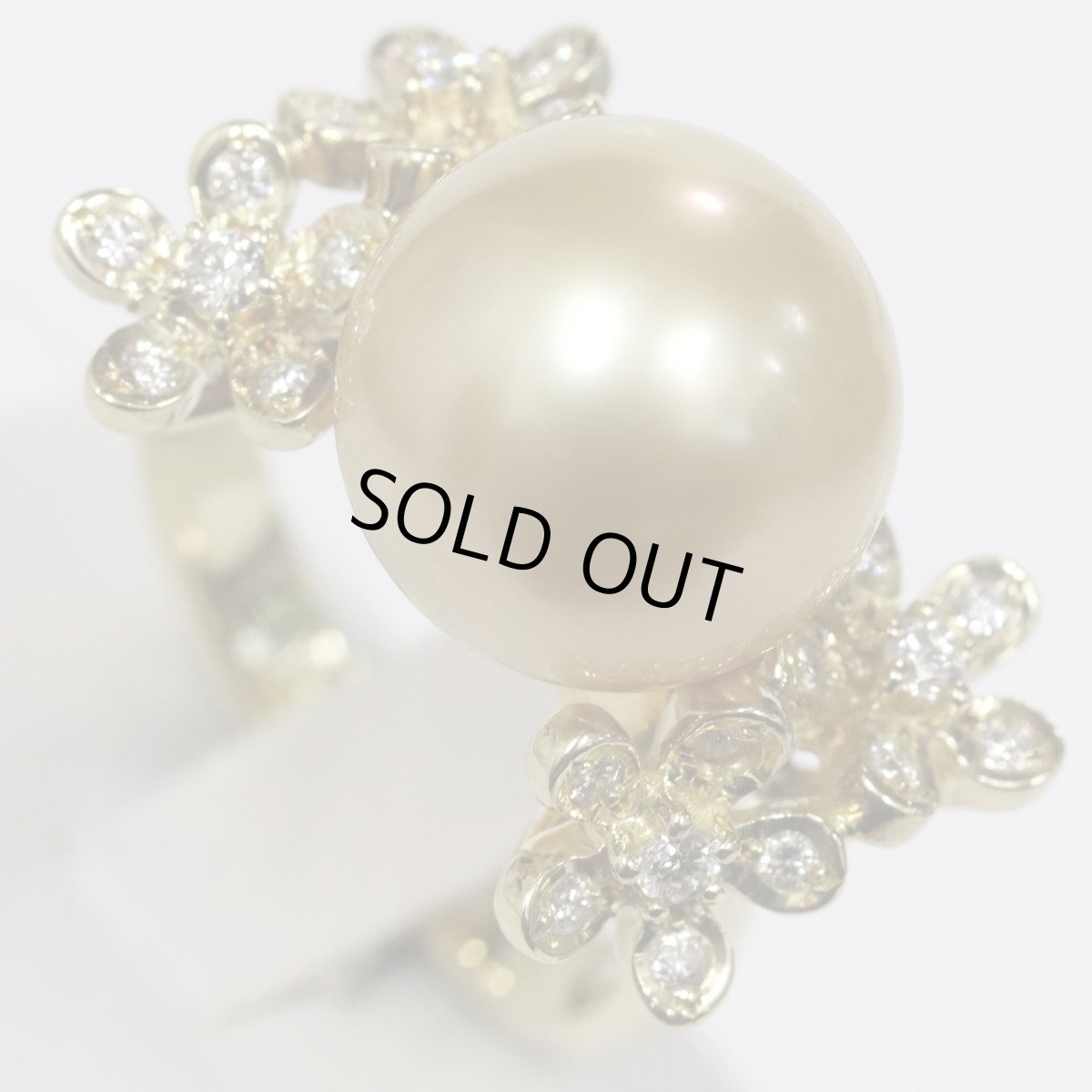 画像4: K18ゴールデンパールダイヤモンドリング D0.33 パール12.2mm 11.5g #13 (4)