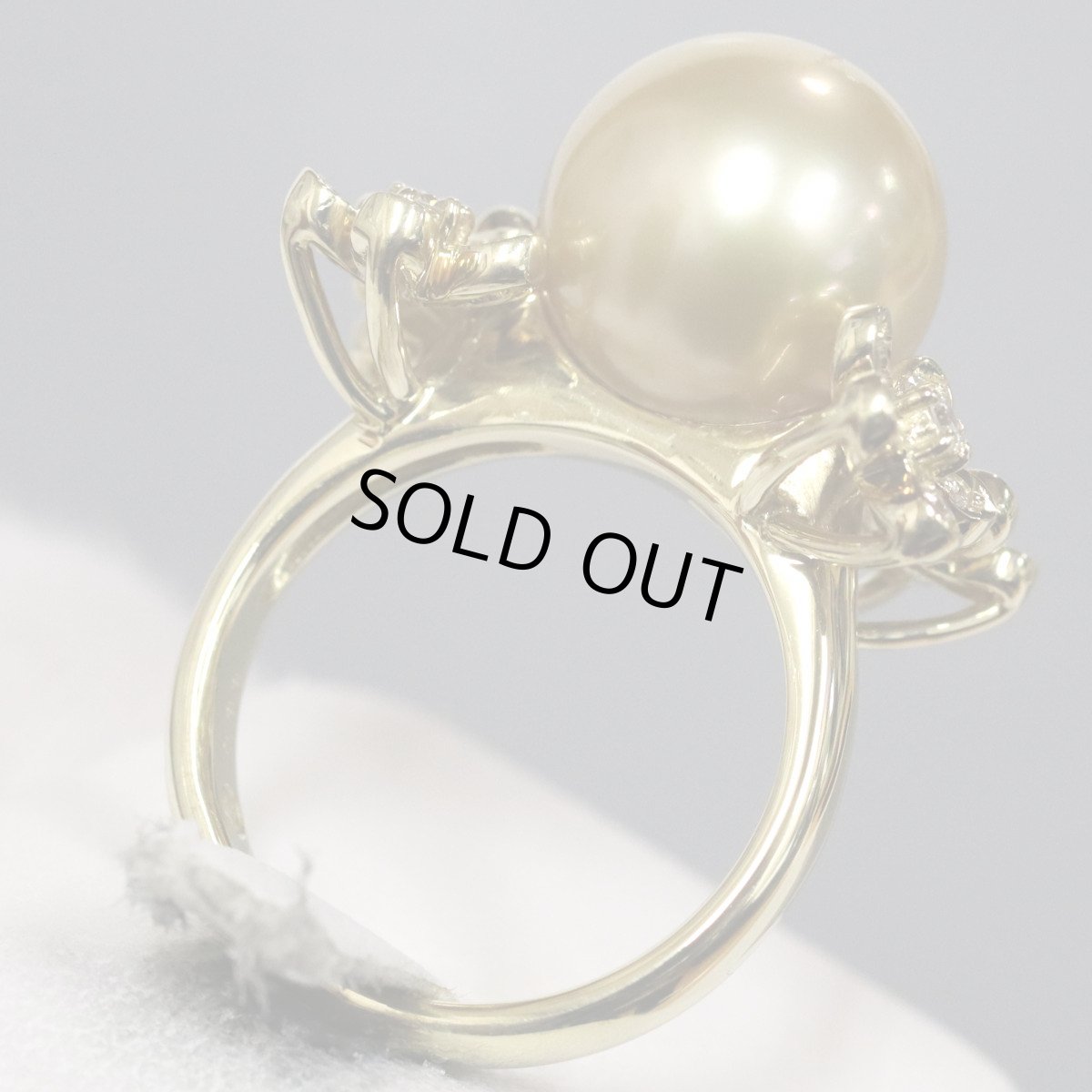 画像5: K18ゴールデンパールダイヤモンドリング D0.33 パール12.2mm 11.5g #13 (5)