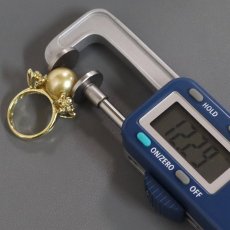 画像6: K18ゴールデンパールダイヤモンドリング D0.33 パール12.2mm 11.5g #13 (6)