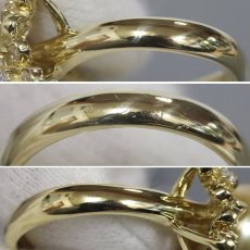画像7: K18ゴールデンパールダイヤモンドリング D0.33 パール12.2mm 11.5g #13 (7)