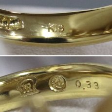 画像8: K18ゴールデンパールダイヤモンドリング D0.33 パール12.2mm 11.5g #13 (8)