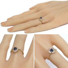 画像10: K18サファイアダイヤモンドリング フラワーモチーフ S0.45 D0.19 1.9g #11 (10)