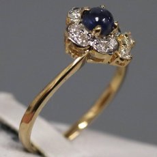 画像3: K18サファイアダイヤモンドリング フラワーモチーフ S0.45 D0.19 1.9g #11 (3)